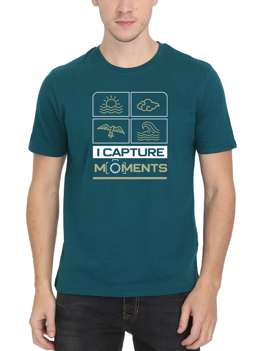 I Capture Moments Photography T-Shirt For Men - Half Sleeve - Image 2