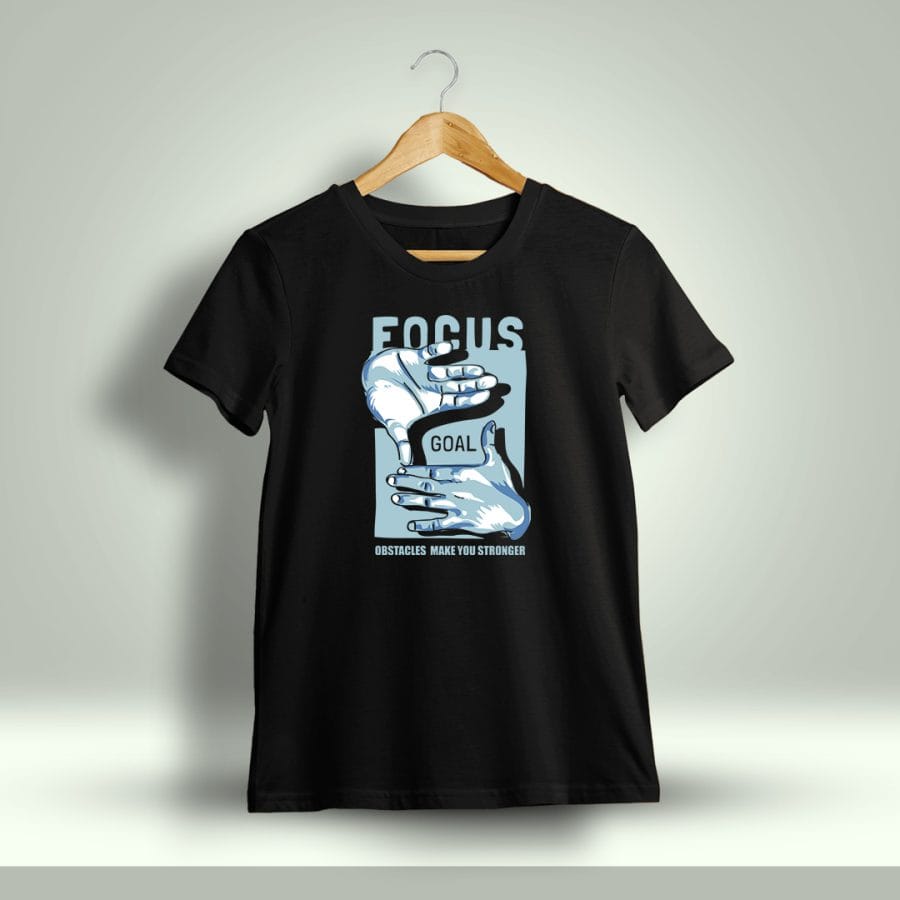 Focus On Goal Obstacles Make You Stronger Printed T-Shirt For Men - Half Sleeve