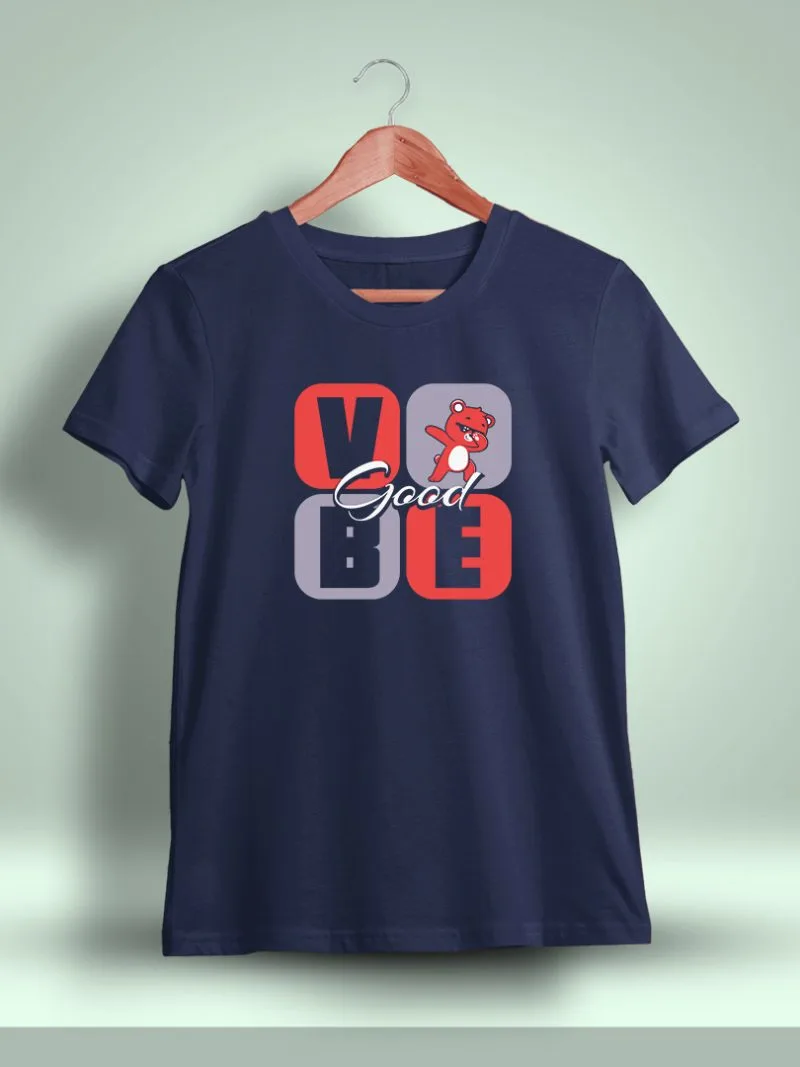 Good Vibe Typography T-Shirt For Men - Half Sleeve