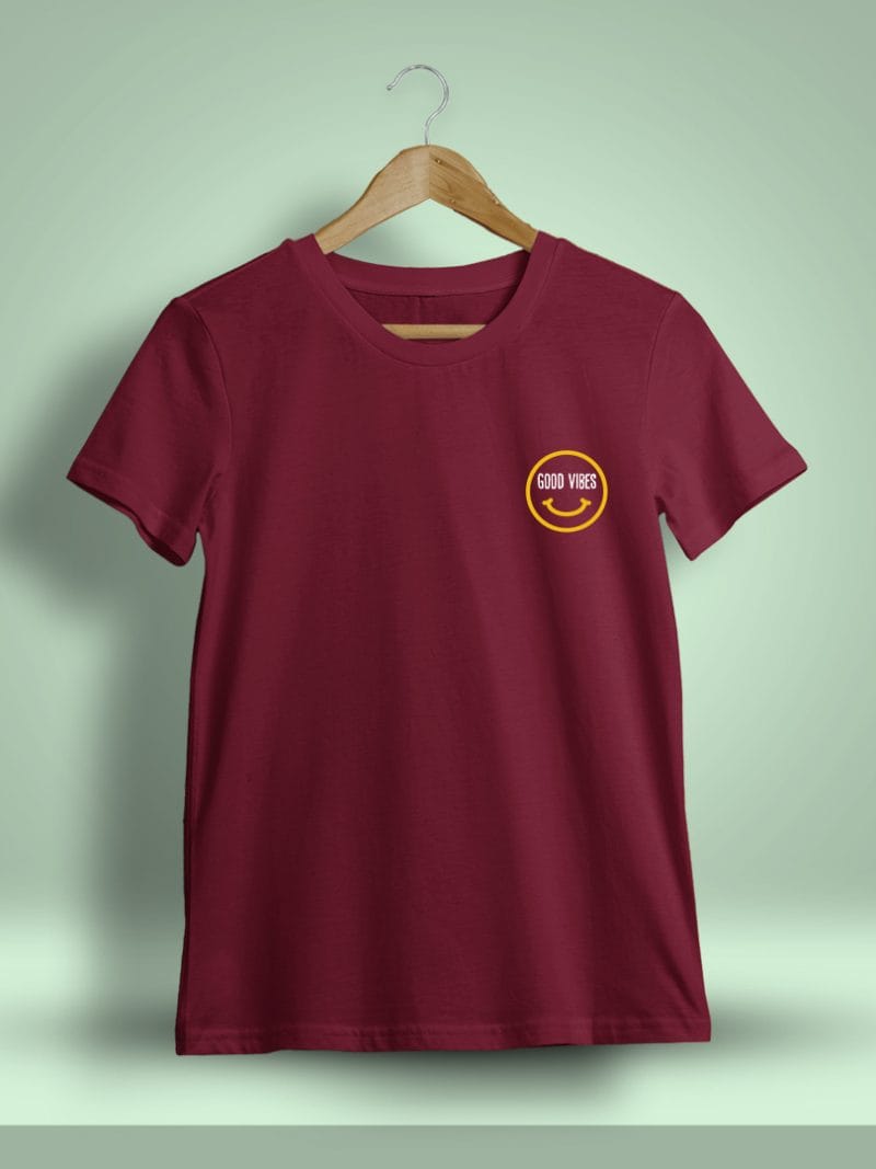 Good Vibes Smiley T-Shirt For Men - Half Sleeve
