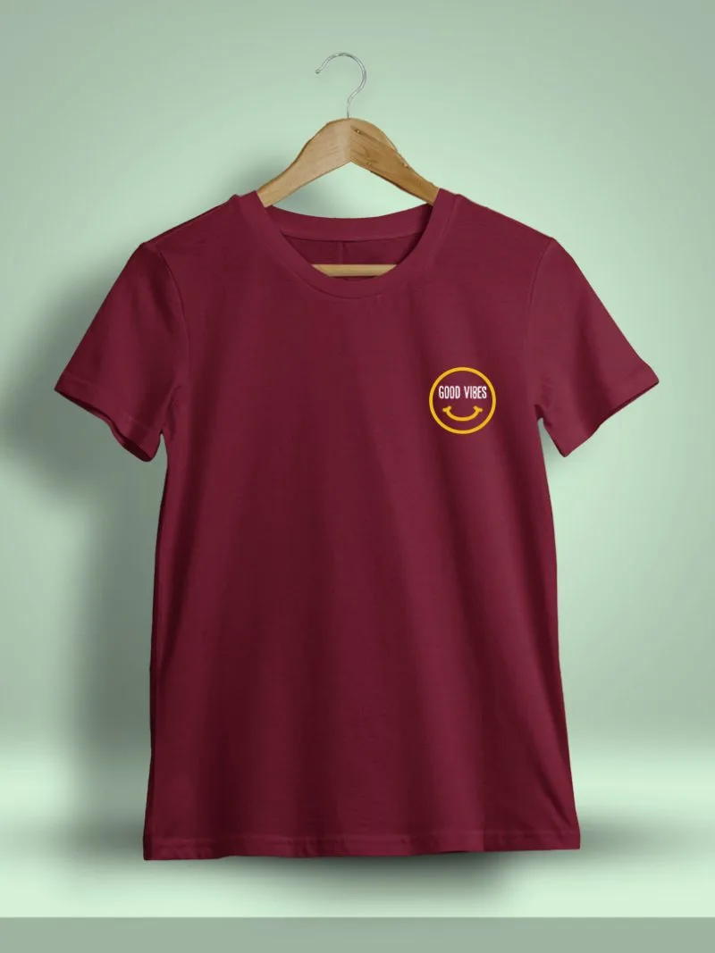 Good Vibes Smiley T-Shirt For Men - Half Sleeve