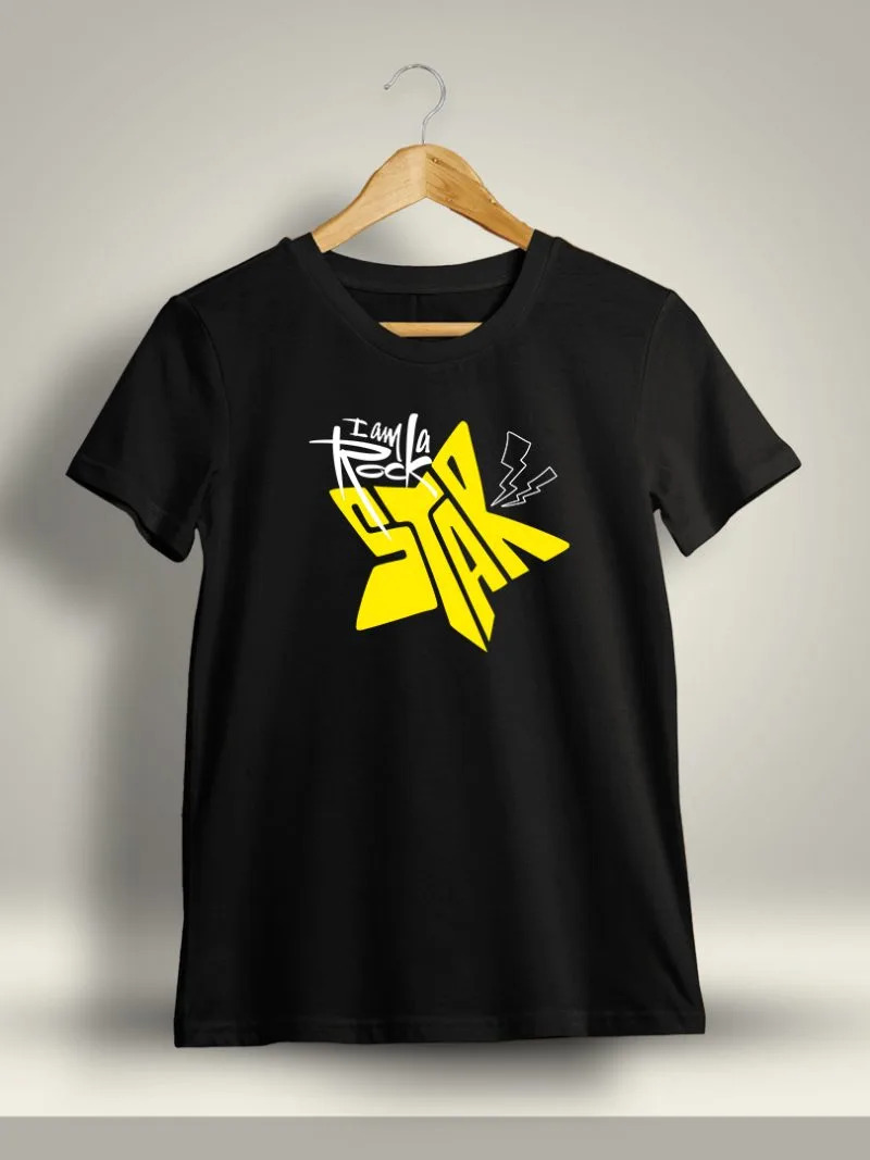 I Am A Rockstar Printed T-Shirt For Men - Half Sleeve