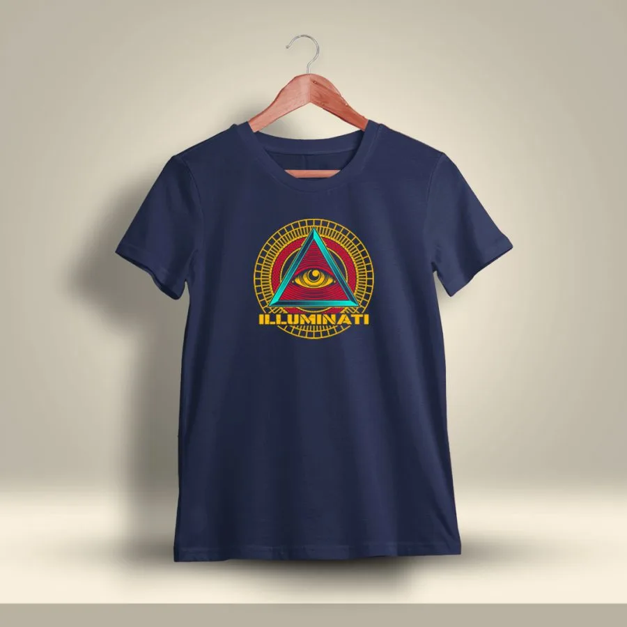 Illuminati Graphic Printed T-Shirt For Men - Half Sleeve