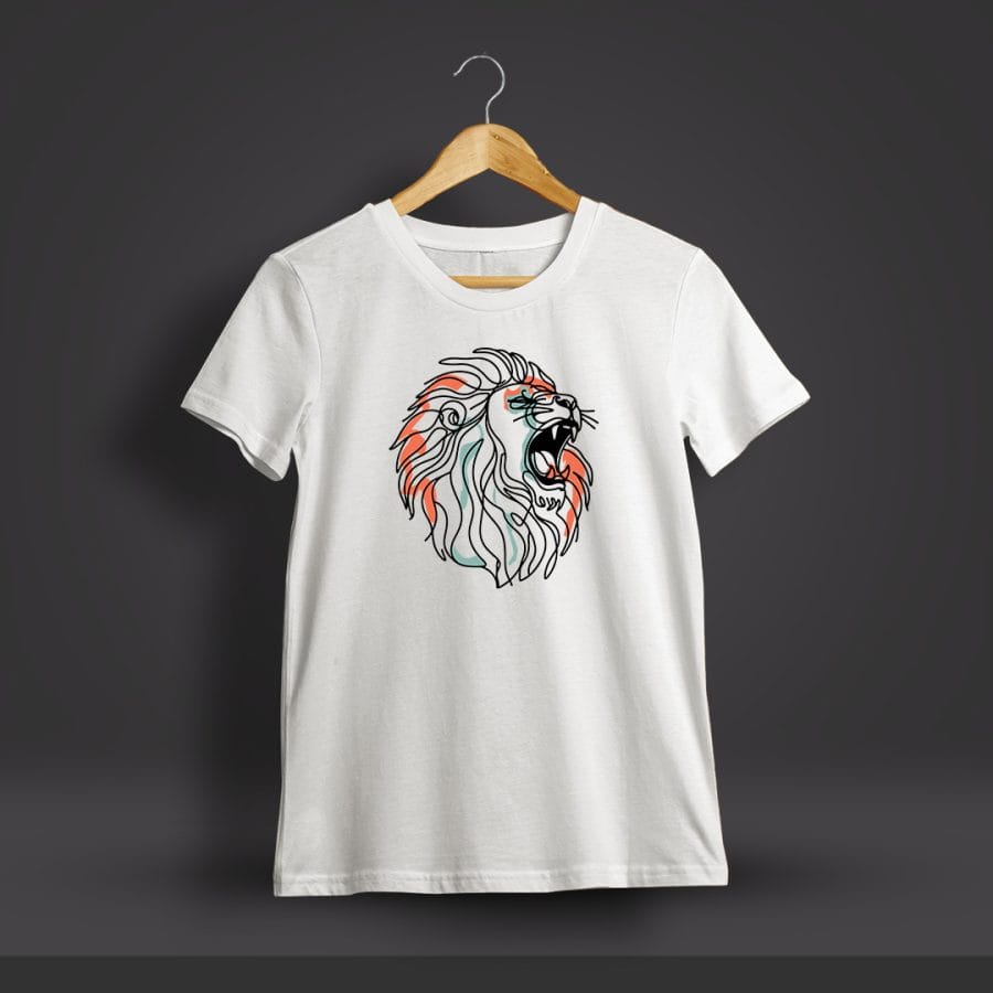 Lion Graphic Printed T-Shirt For Men - Half Sleeve