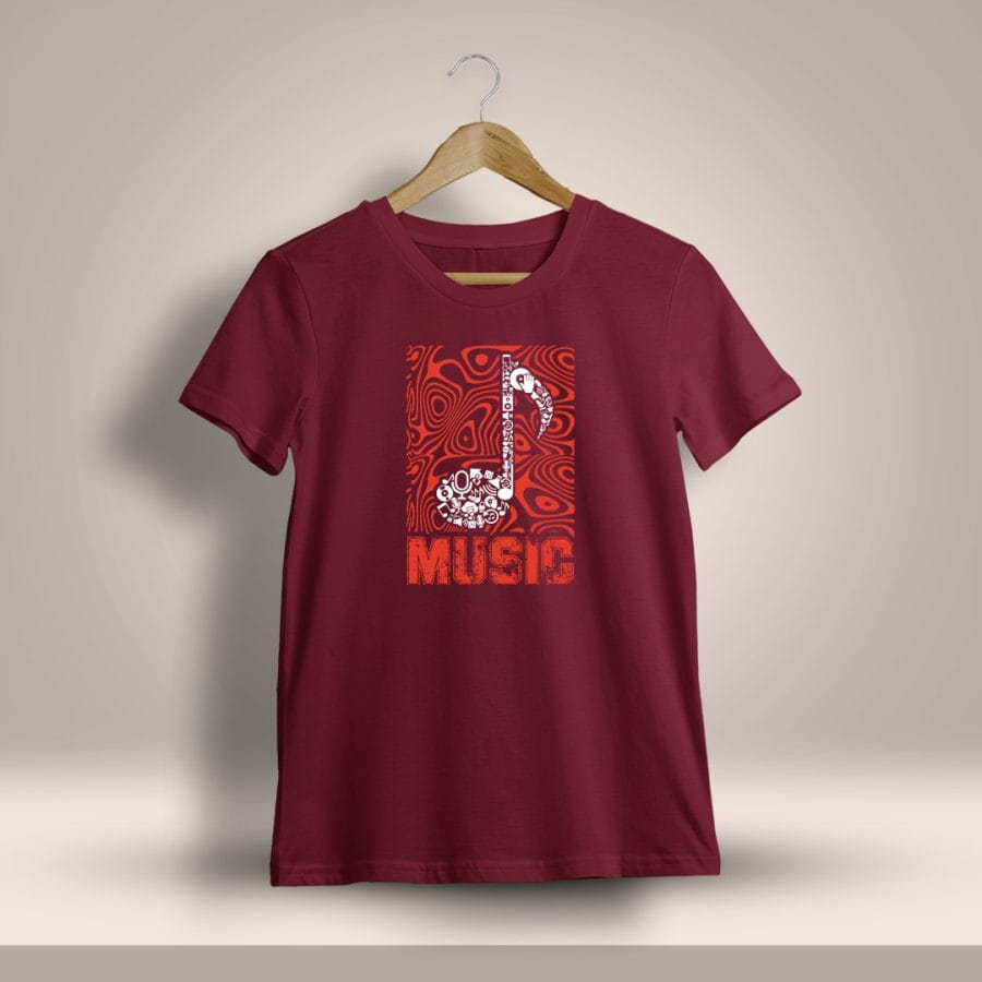 Music Graphic Printed T-Shirt For Men - Half Sleeve