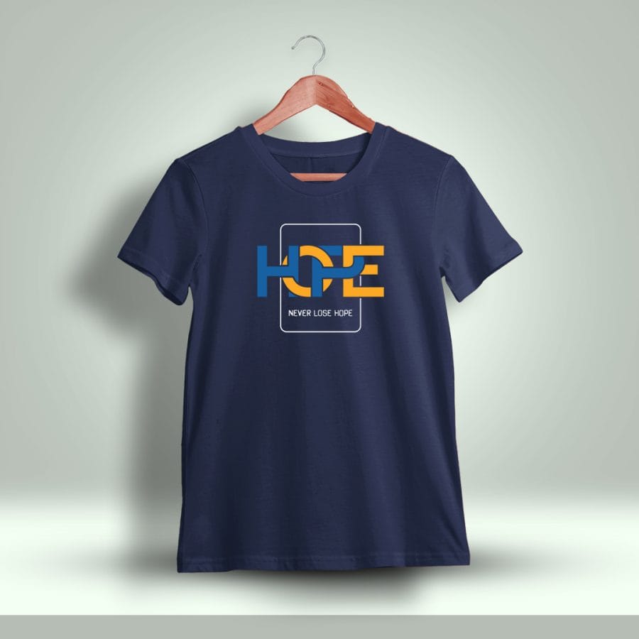 Never Lose Hope Printed T-Shirt For Men - Half Sleeve