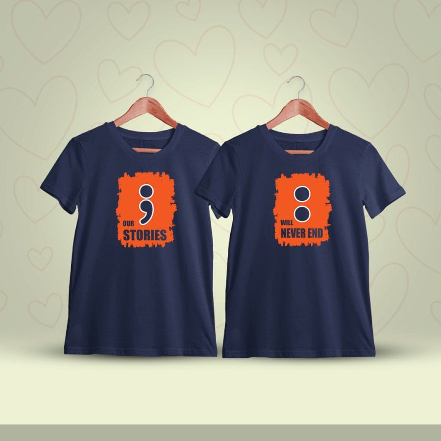 Our Stories Will Never End Couple T-Shirt
