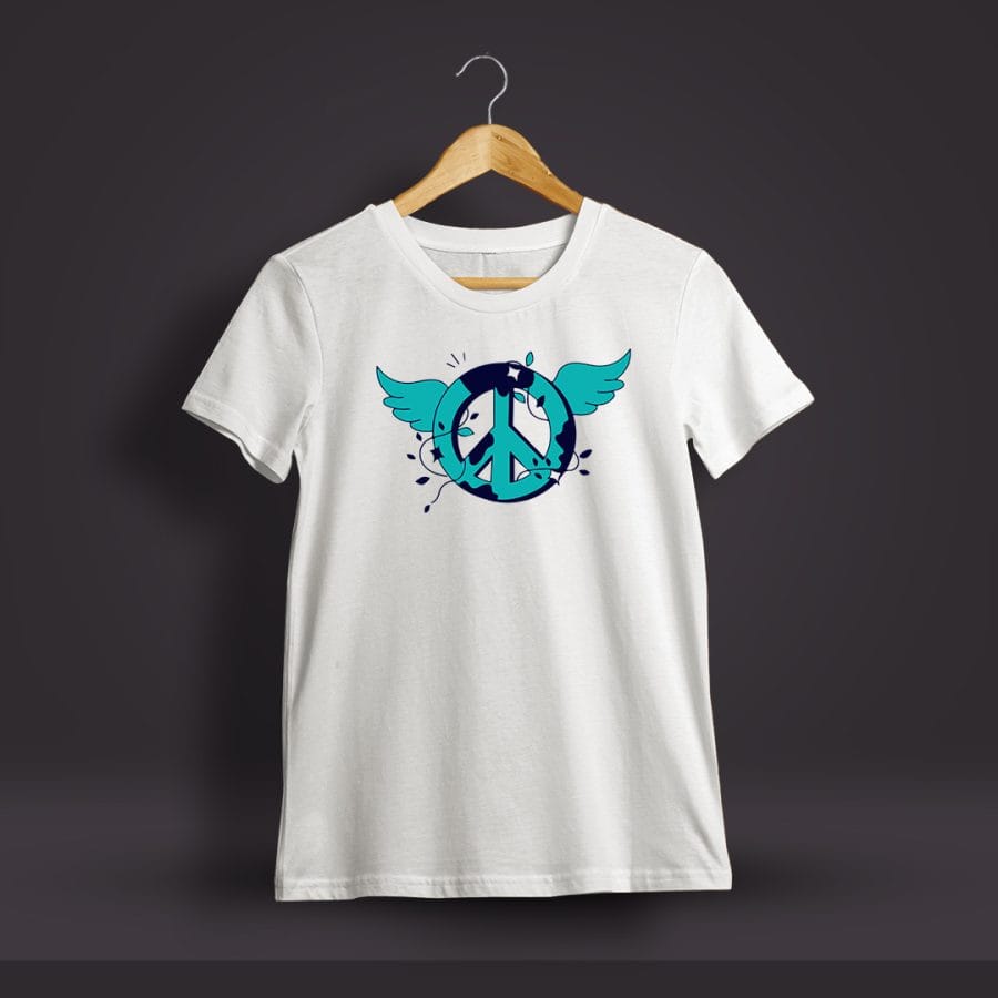 Peace Graphic Printed T-Shirt For Men - Half Sleeve