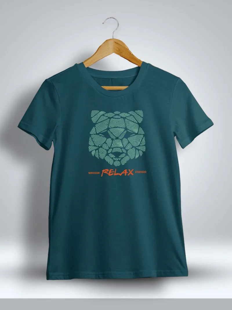 Relax Graphic Printed T-Shirt For Men - Half Sleeve