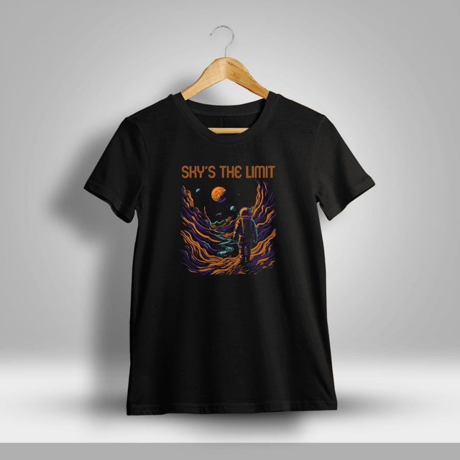 Sky's The Limit Graphic Printed T-Shirt For Men - Half Sleeve