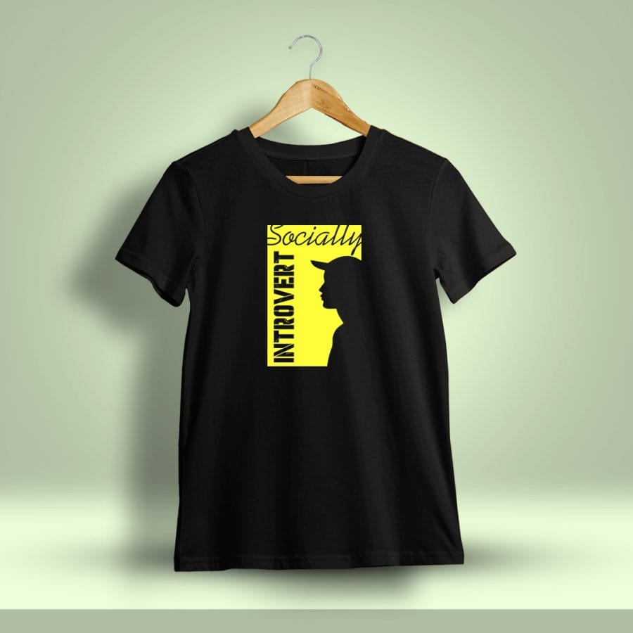 Socially Introvert Graphic Printed T-Shirt For Men - Half Sleeve