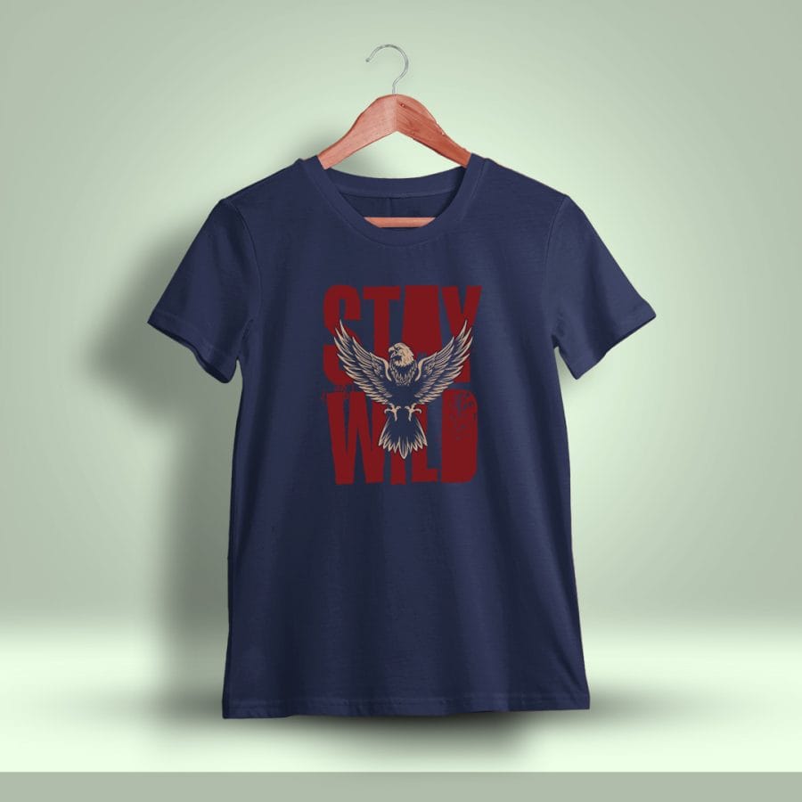 Stay Wild Graphic Printed T-Shirt For Men - Half Sleeve