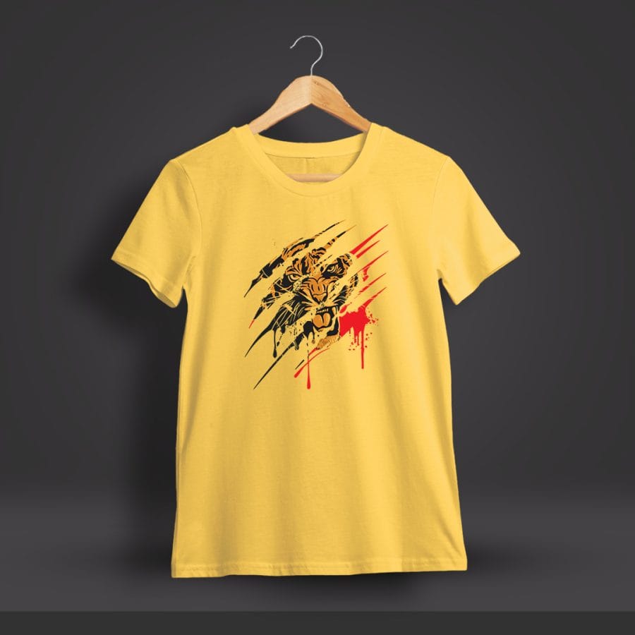 Tiger Graphic Printed T-Shirt For Men - Half Sleeve