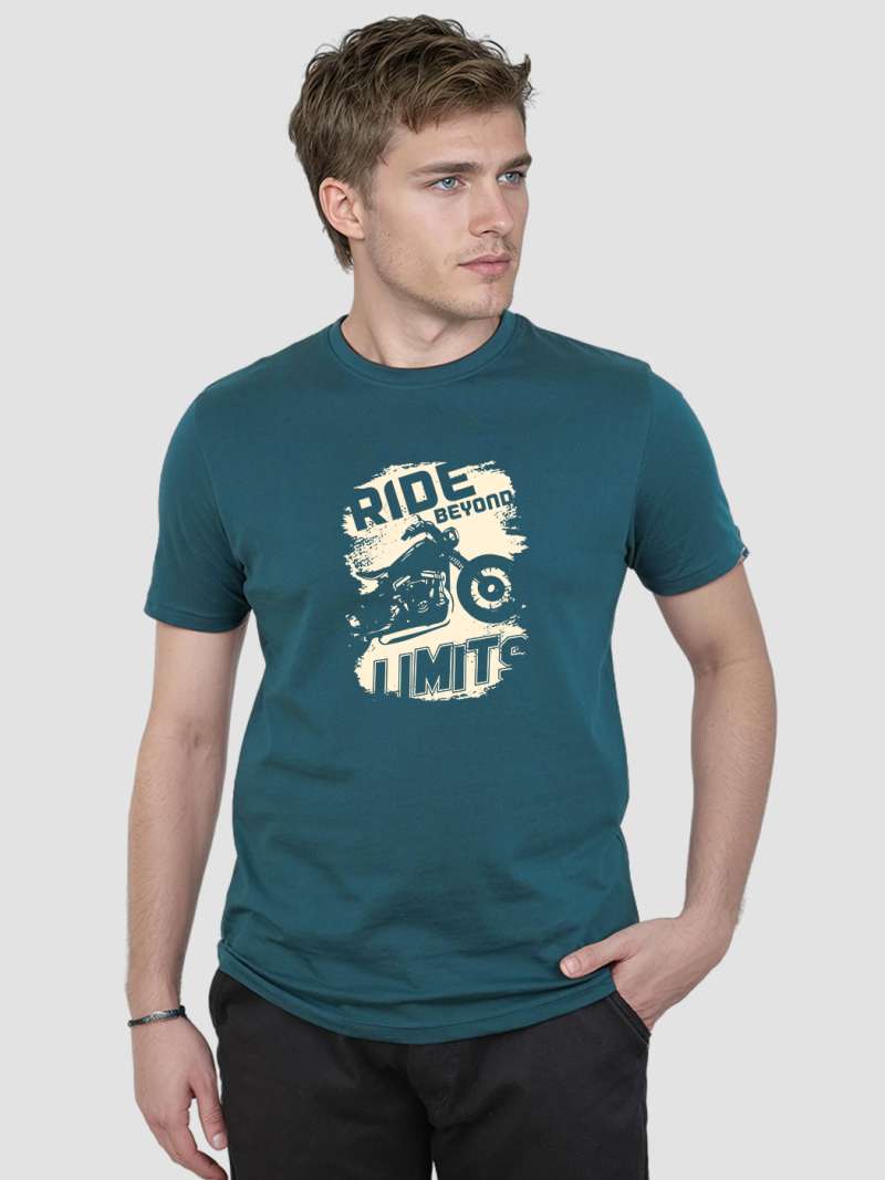 Ride Beyond Limits Bike Printed T-Shirt For Men - Half Sleeve