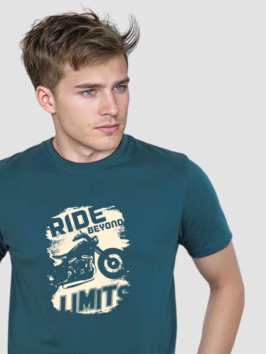 Ride Beyond Limits Bike Printed T-Shirt For Men - Half Sleeve - Image 2