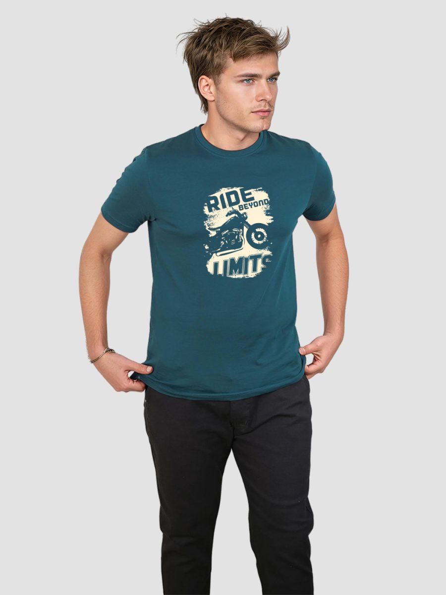 Ride Beyond Limits Bike Printed T-Shirt For Men - Half Sleeve - Image 3