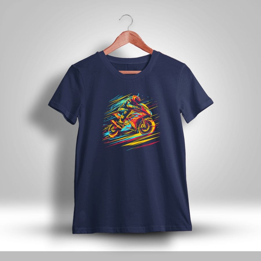 Bike Graphic Printed T-Shirt For Men - Half Sleeve