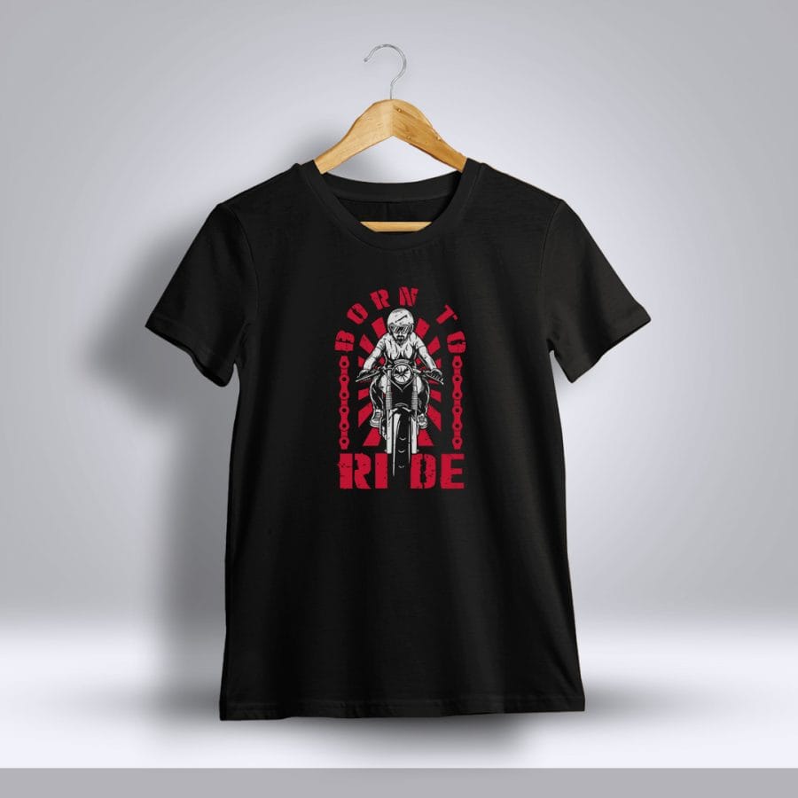 Born To Ride Bike Printed T-Shirt For Men - Half Sleeve