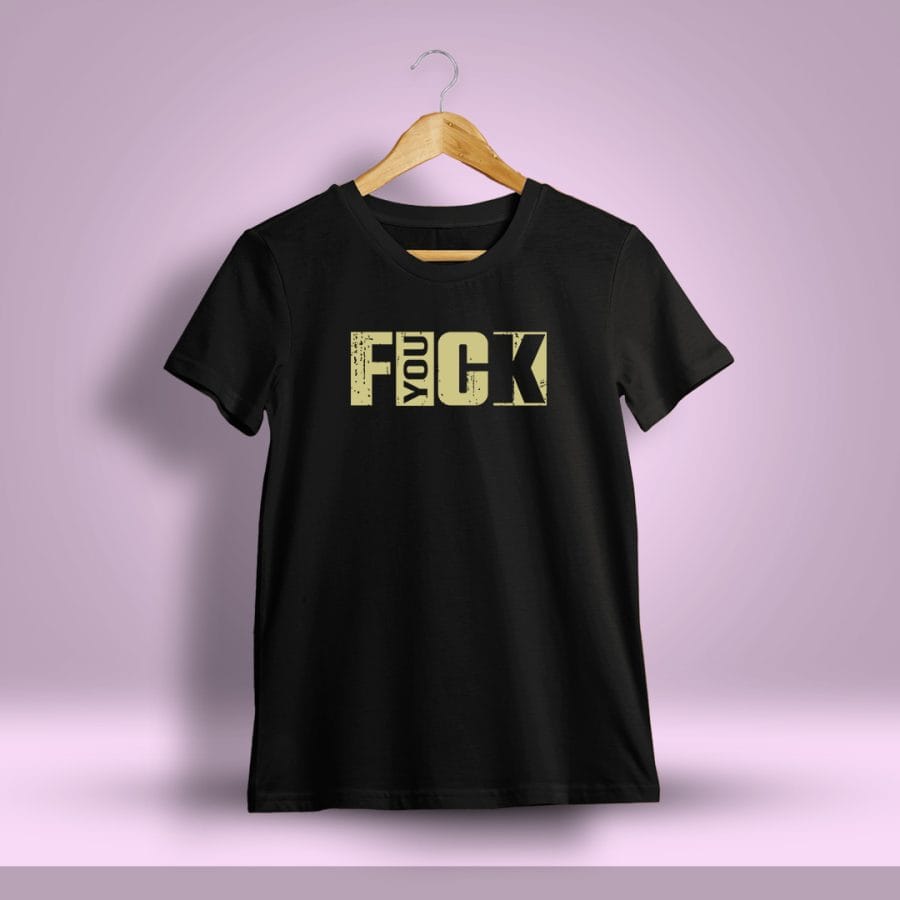 FYOUCK Printed T-Shirt For Men - Half Sleeve Black