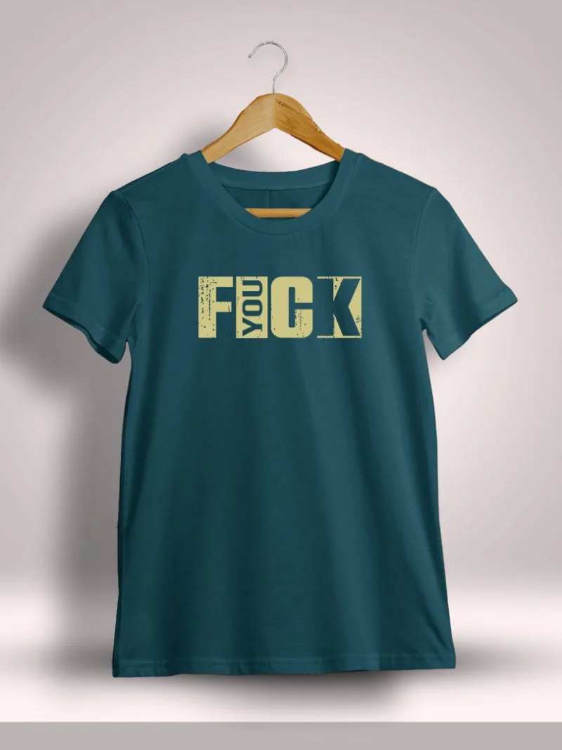 FYOUCK Printed T-Shirt For Men - Half Sleeve Petrol