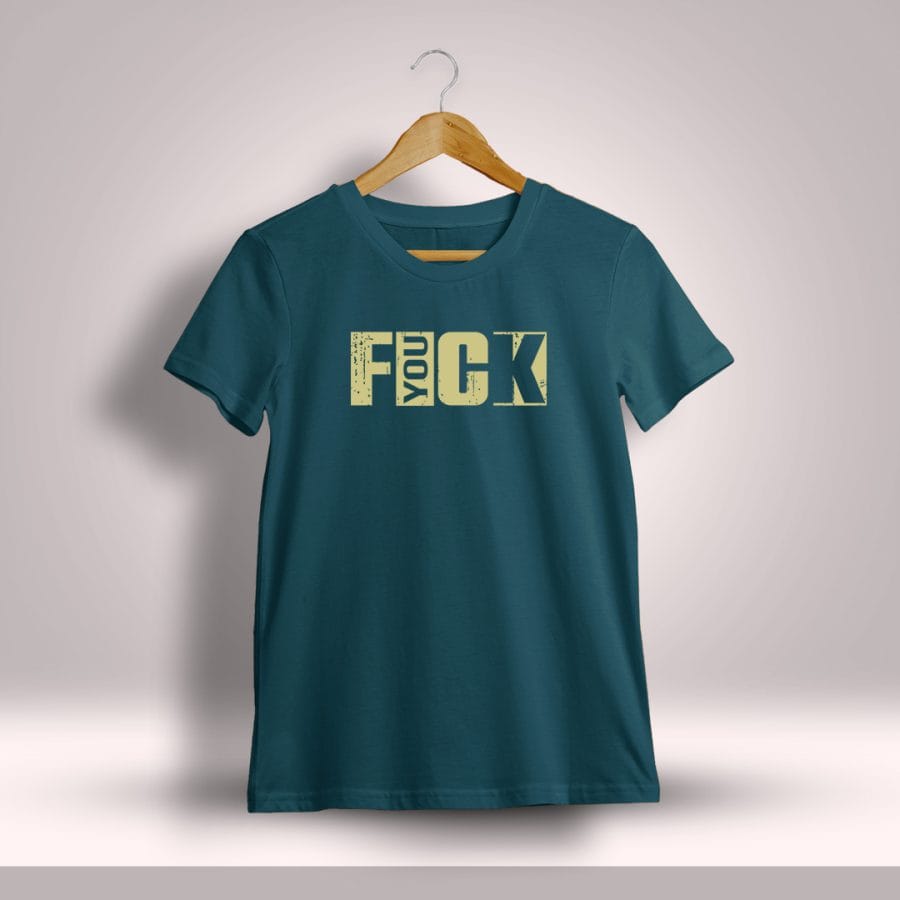 FYOUCK Printed T-Shirt For Men - Half Sleeve Petrol