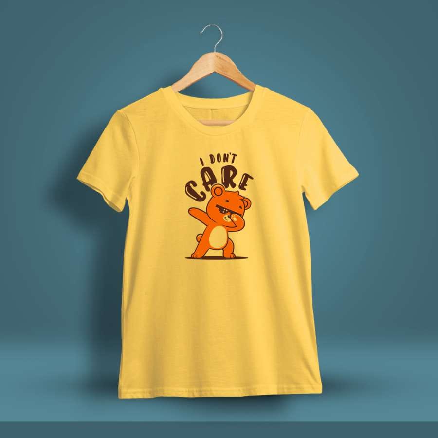 I Don't Care Printed T-Shirt For Men - Half Sleeve