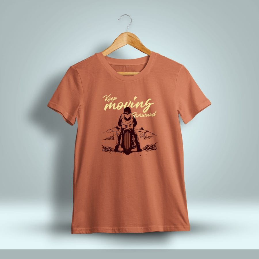Keep Moving Forward Bike Printed T-Shirt For Men - Half Sleeve