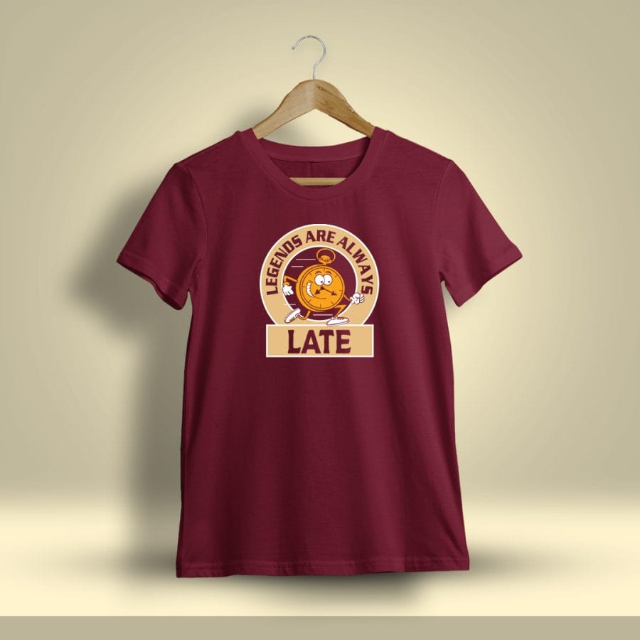 Legends Are Always Late Fun Printed T-Shirt For Men - Half Sleeve