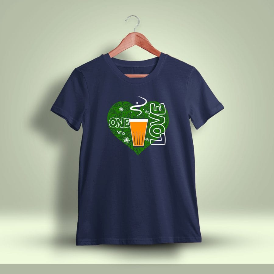 One Love Chai Printed T-Shirt For Men - Half Sleeve