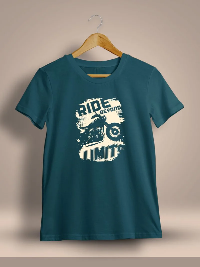 Ride Beyond Limits Bike Printed T-Shirt For Men - Half Sleeve