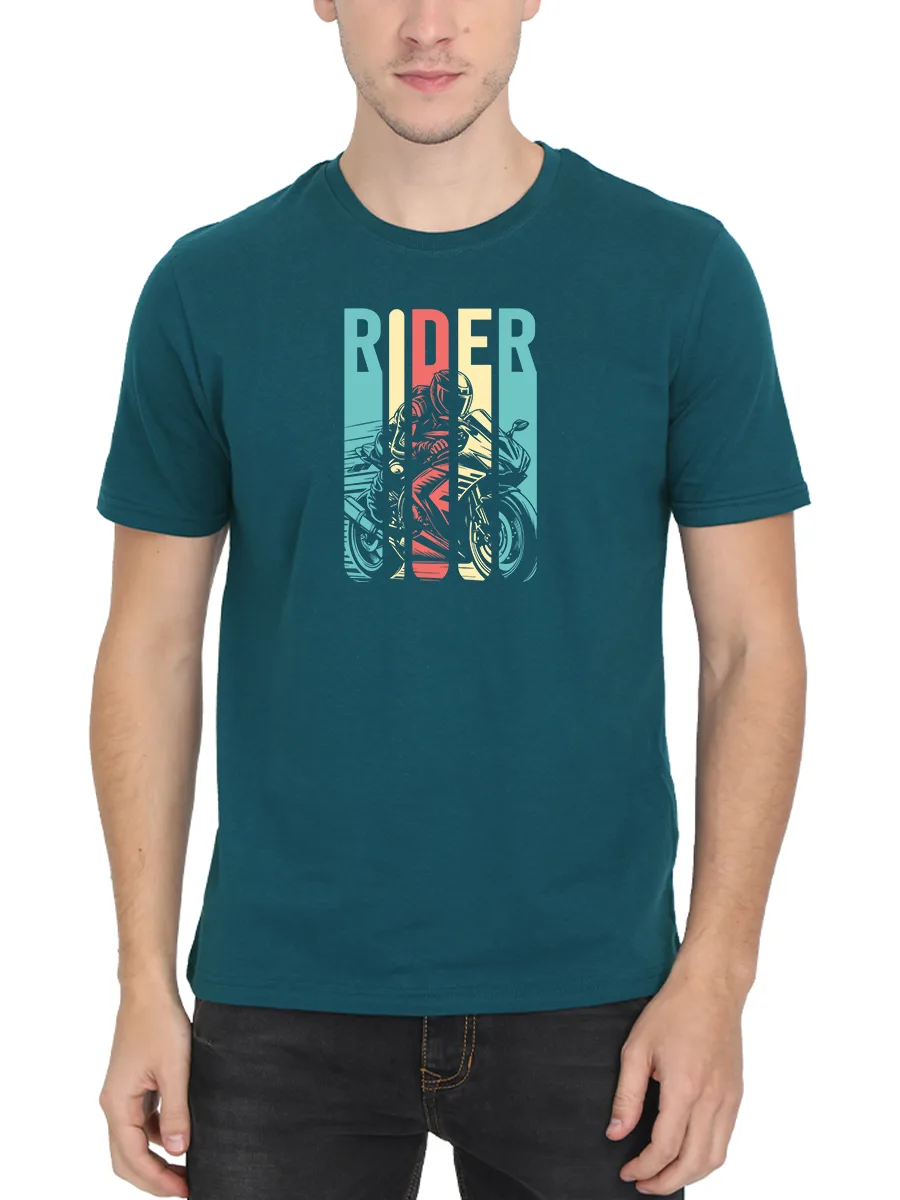 Rider Bike Printed T-Shirt For Men - Half Sleeve - Image 2