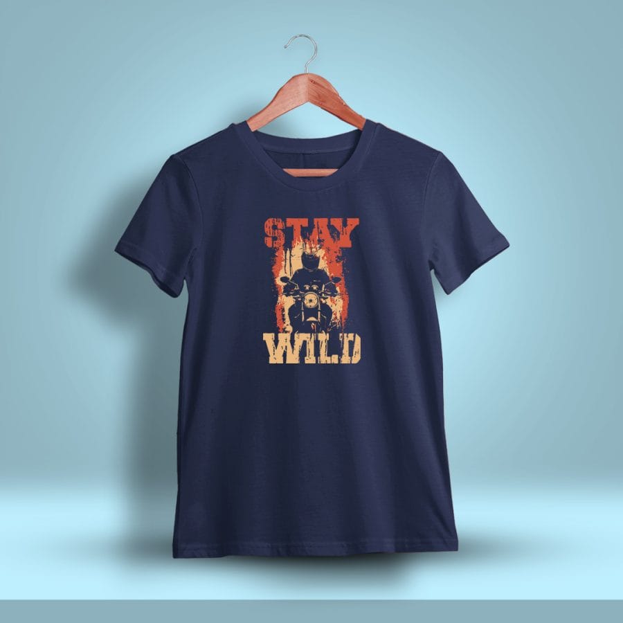Stay Wild Printed T-Shirt For Men - Half Sleeve