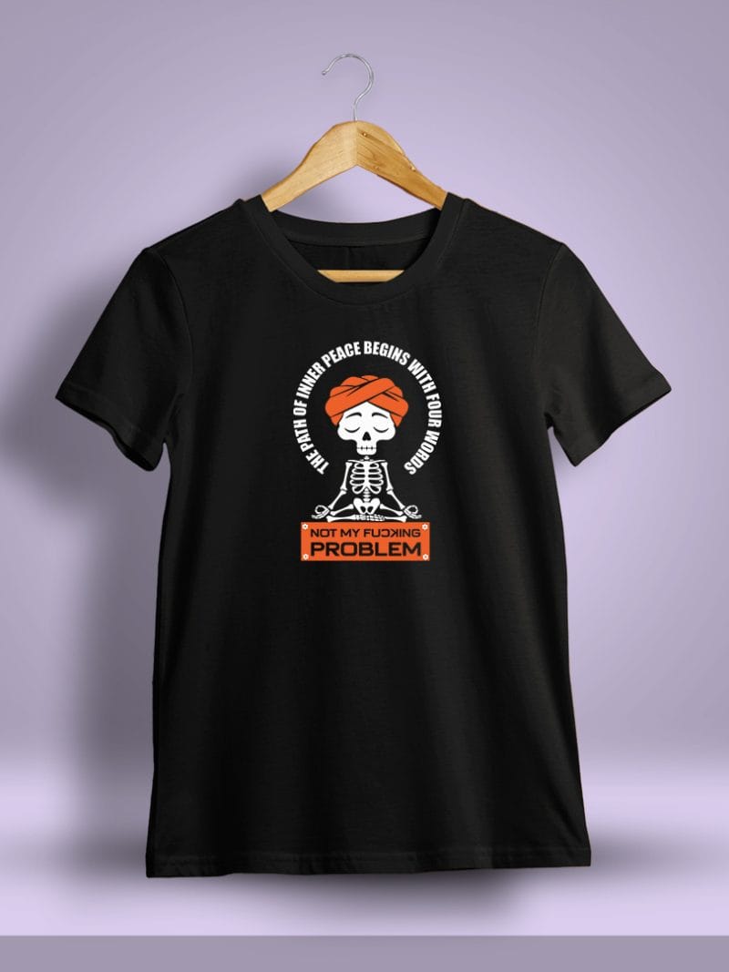 The Path Of Inner Peace Begins With Four Words Printed T-Shirt For Men - Half Sleeve