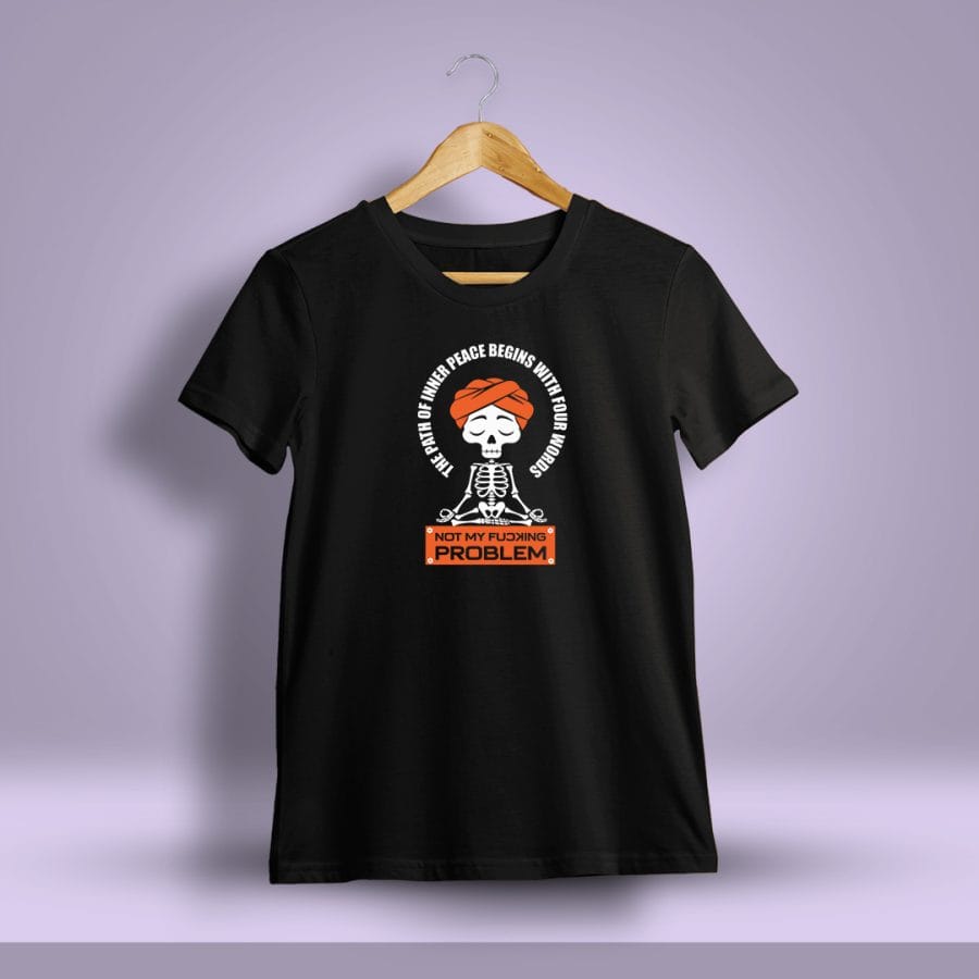 The Path Of Inner Peace Begins With Four Words Printed T-Shirt For Men - Half Sleeve
