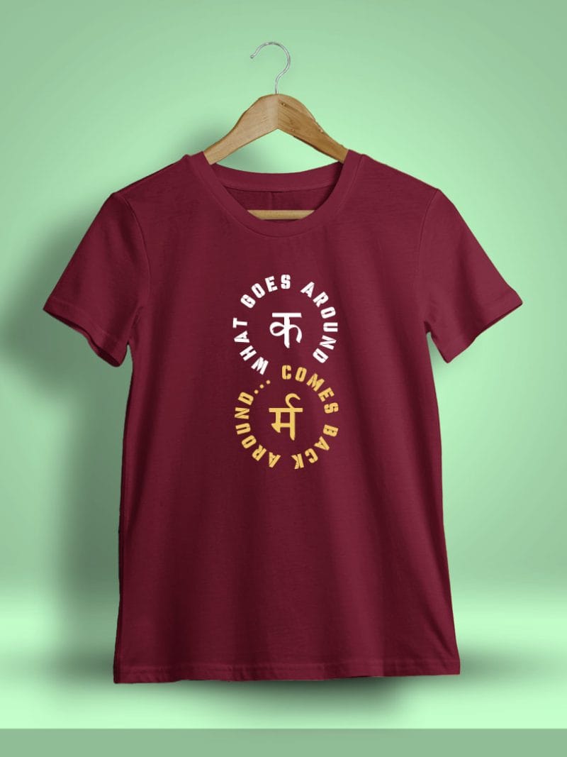 What Goes Around Comes Around Karma Printed T-Shirt For Men - Half Sleeve