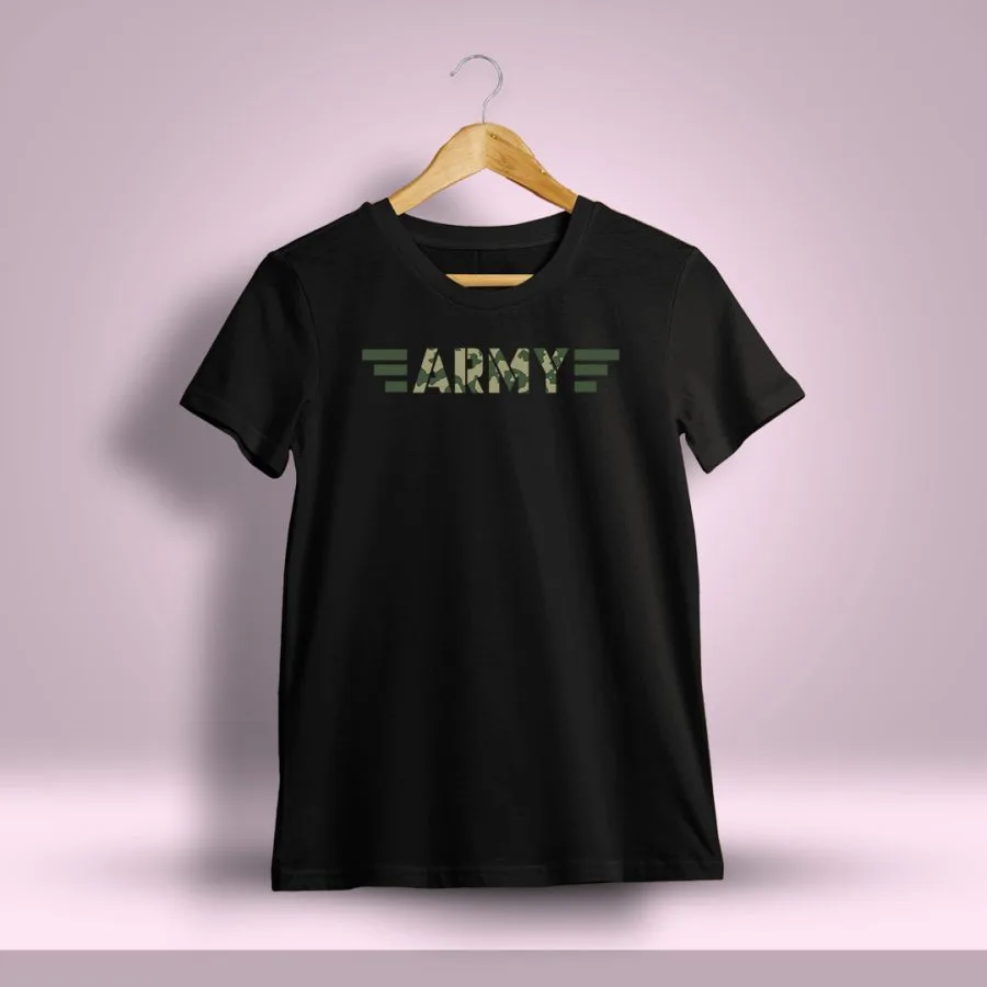 Army Printed T-Shirt For Men - Half Sleeve