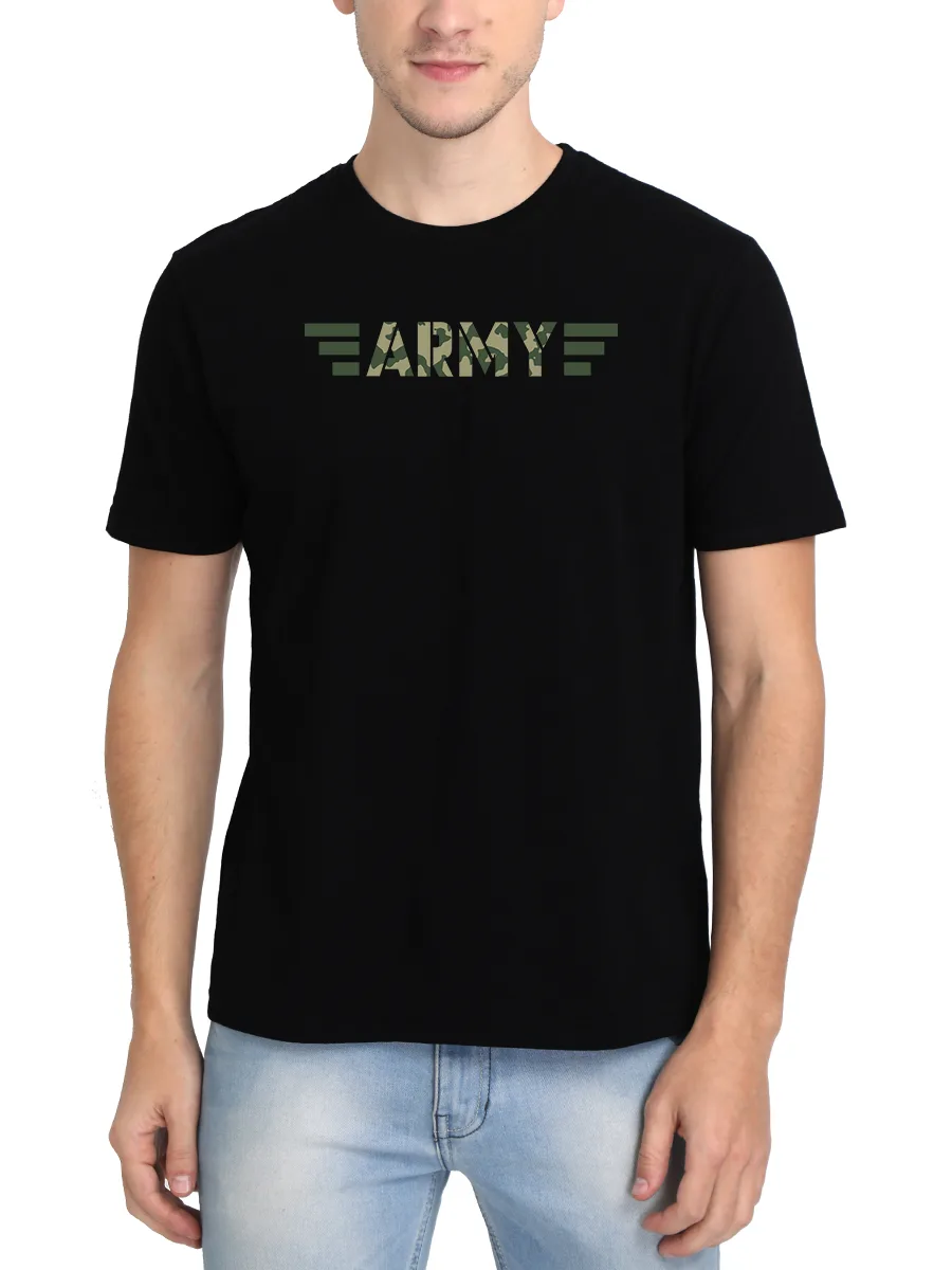 Army Printed T-Shirt For Men - Half Sleeve - Image 2