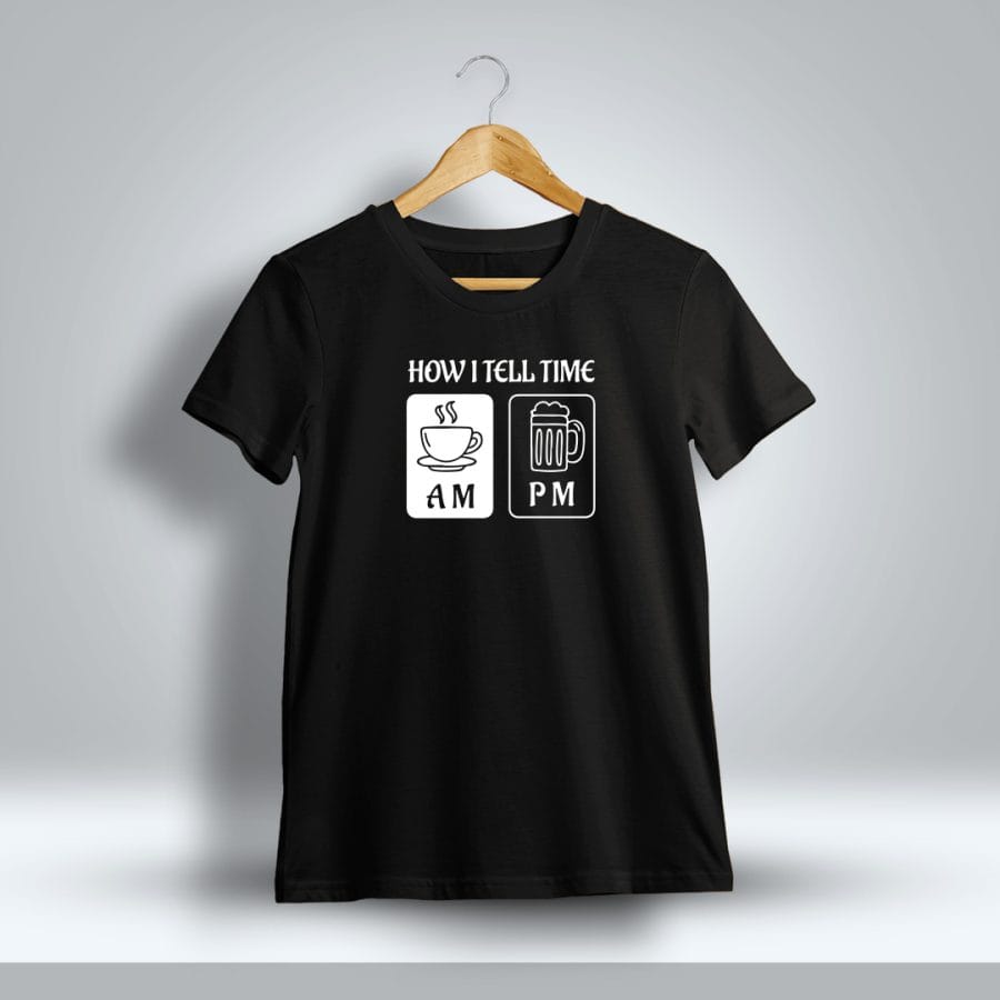 How I Tell Time Fun Printed T-Shirt For Men - Half Sleeve