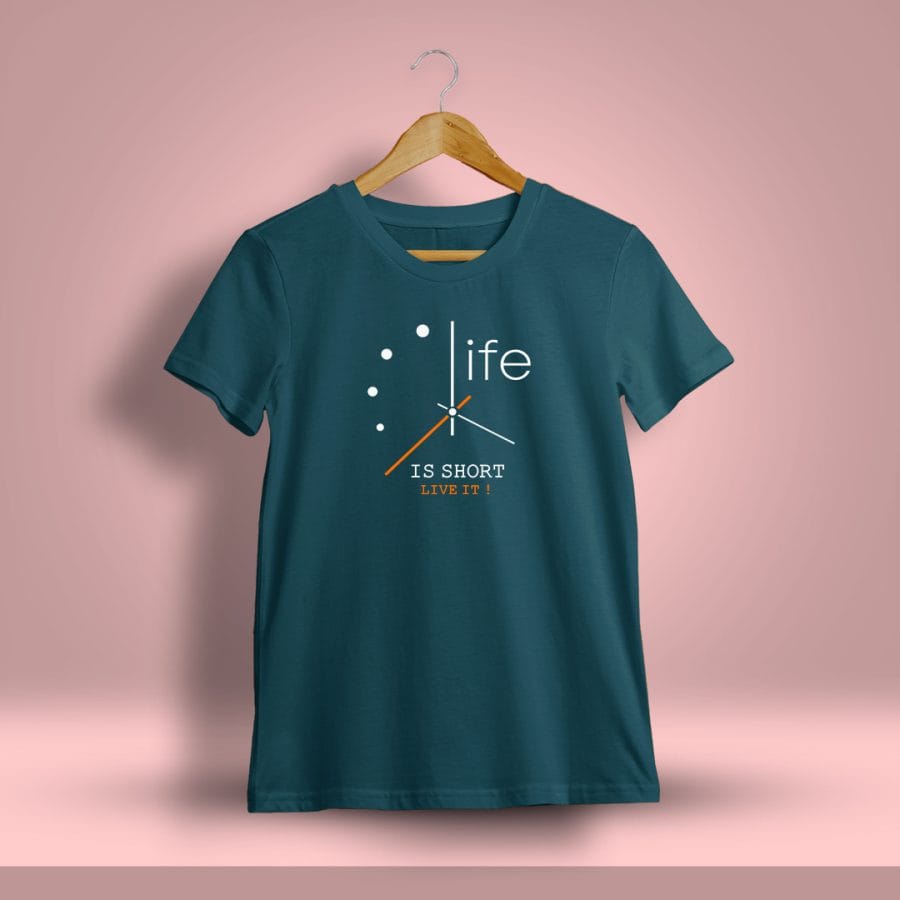Life Is Short Live It Printed T-Shirt For Men - Half Sleeve