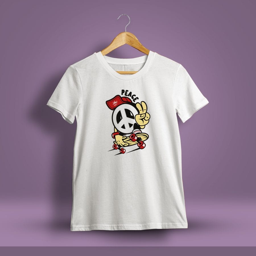 Peace Graphic Printed T-Shirt For Men - Half Sleeve