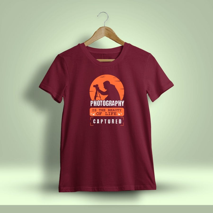 Photography Is The Beauty Of Life Printed T-Shirt For Men - Half Sleeve