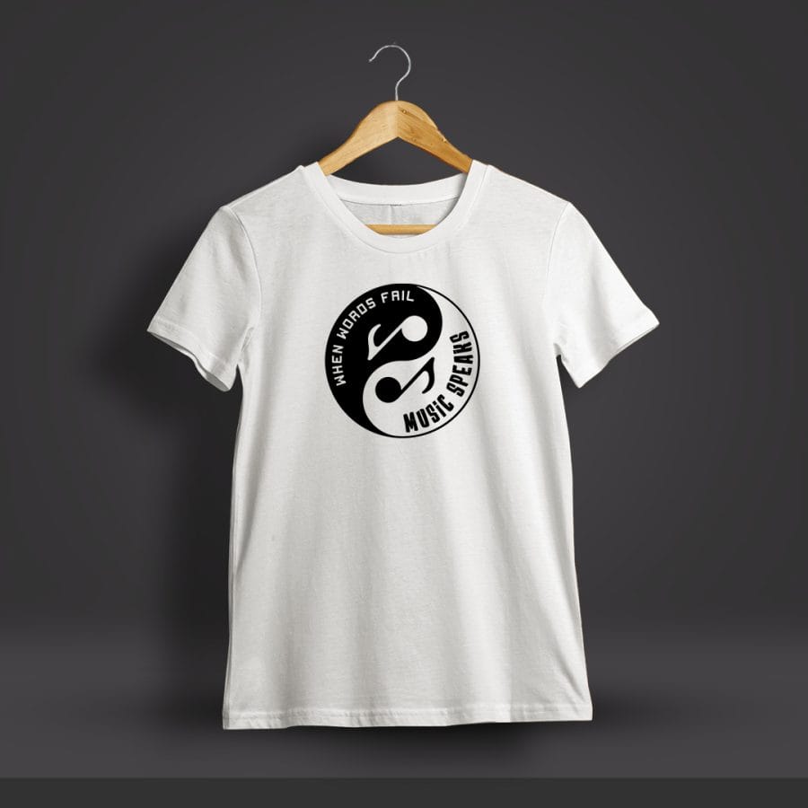 When Words Fail Music Speaks Printed T-Shirt For Men - Half Sleeve