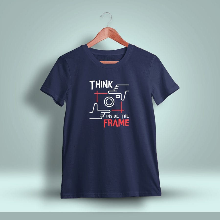 Think Inside The Frame Photography T-Shirt For Men - Half Sleeve