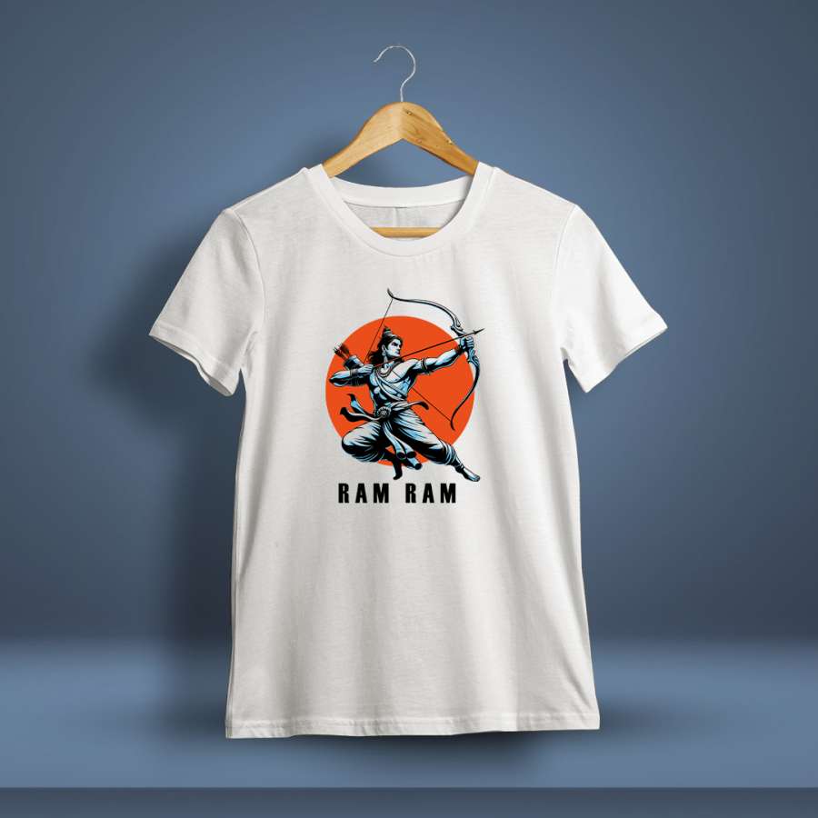Ram Ram Printed T-Shirt For Men - Half sleeve