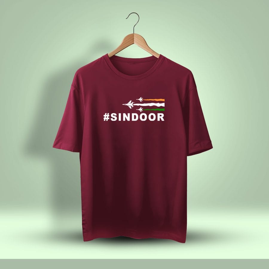 Sindoor Oversized T-Shirt Maroon