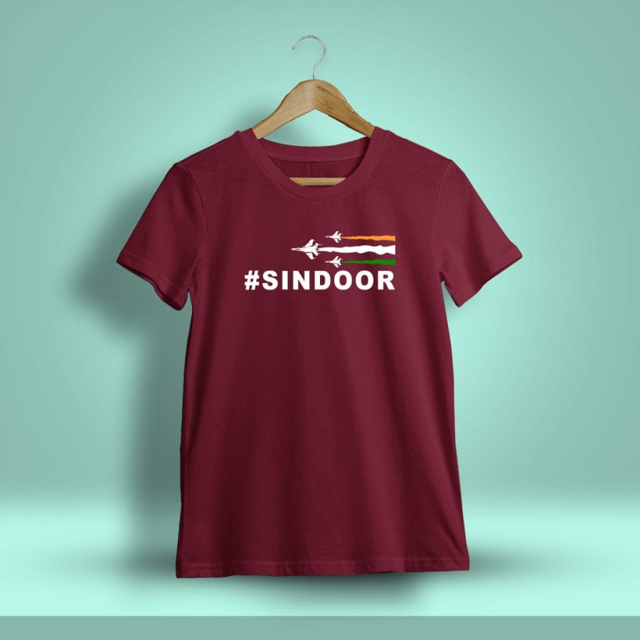 Sindoor T-Shirt For Men - Half Sleeve Maroon