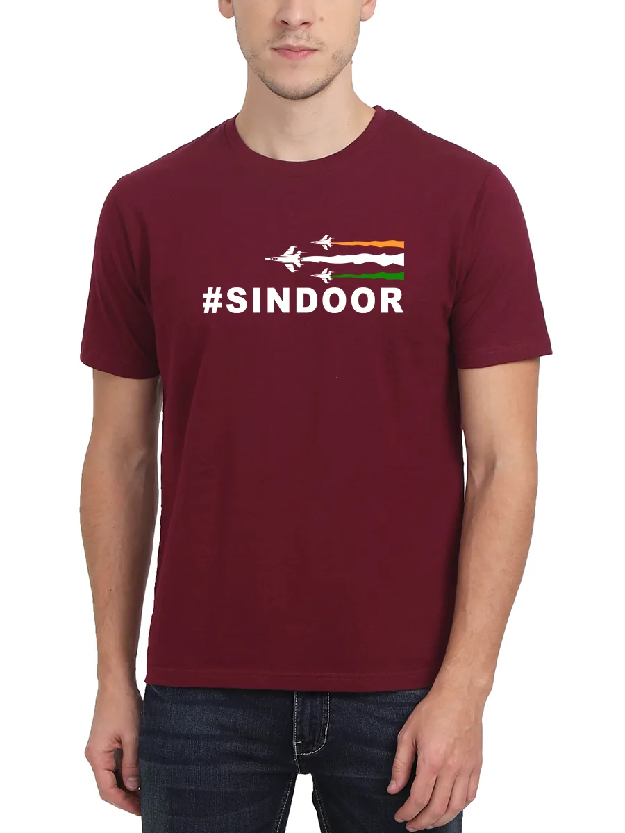 Sindoor T-Shirt For Men - Half Sleeve Maroon - Image 2