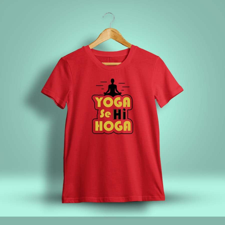 Yoga Se Hi Hoga Printed T-Shirt For Men - Half sleeve