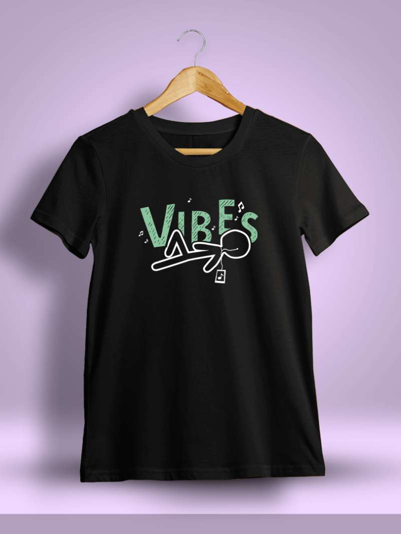 Music Vibes Printed T-Shirt For Men - Half sleeve