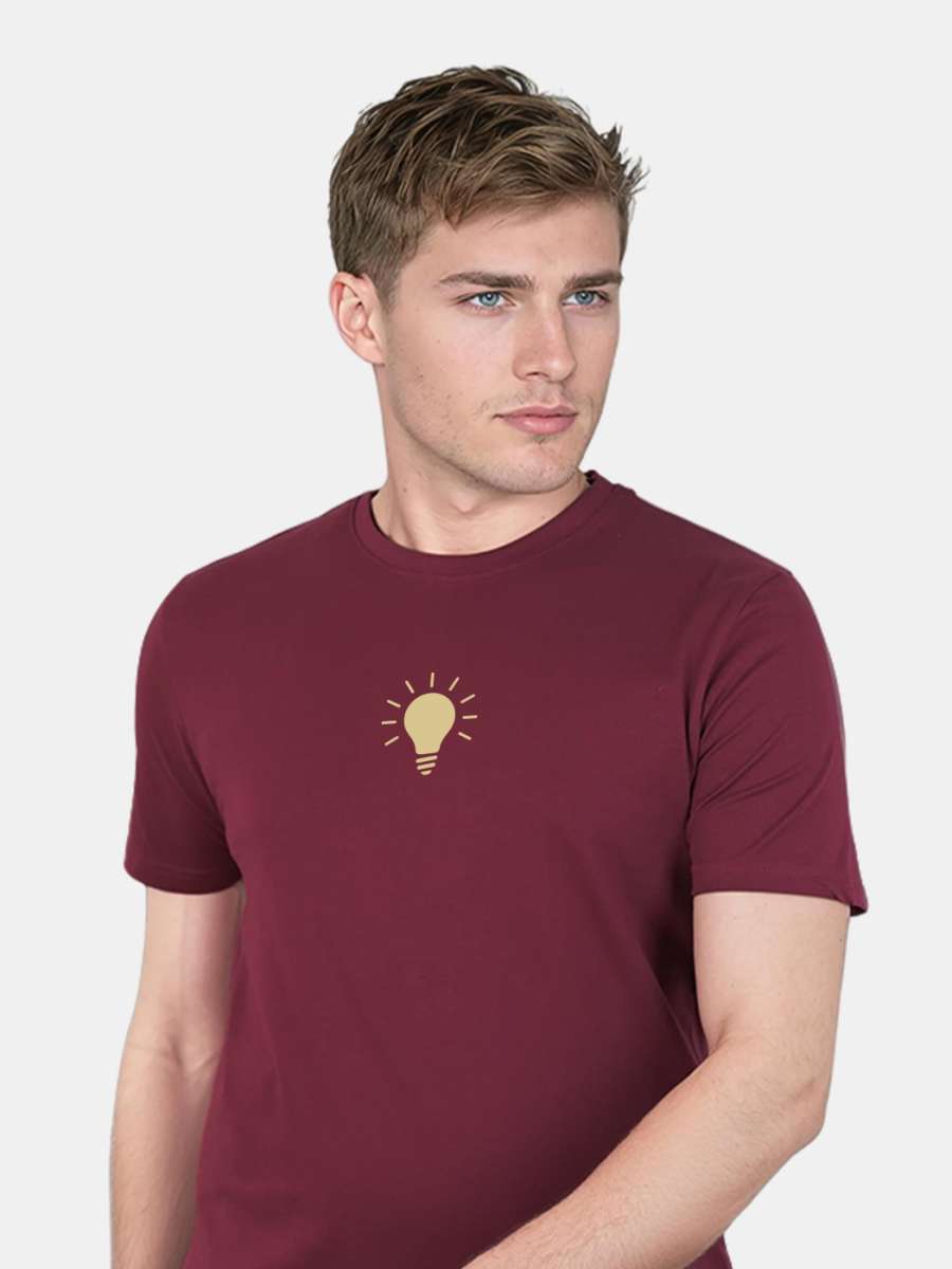 Bulb Printed T-Shirt For Men - Half Sleeve - Image 2
